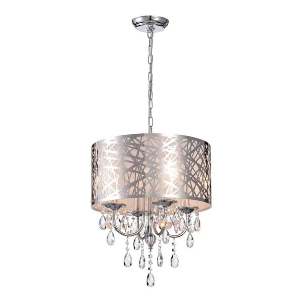 Modern 4-Light Chrome Vintage Drum Chandelier with Stainless steel ...