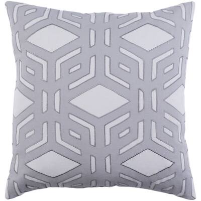 Decorative Stanhope Silver 22-inch Throw Pillow Cover