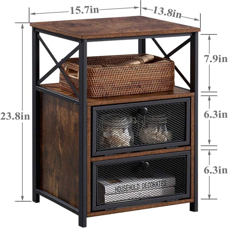 odern Night Stand with Storage Space