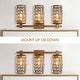 preview thumbnail 5 of 9, 20" Aged Brass Crystal Bathroom Vanity Lights Wall Sconce