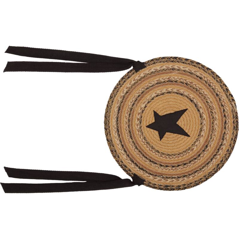 Kettle Grove Jute Chair Pad Applique Star Set of 6