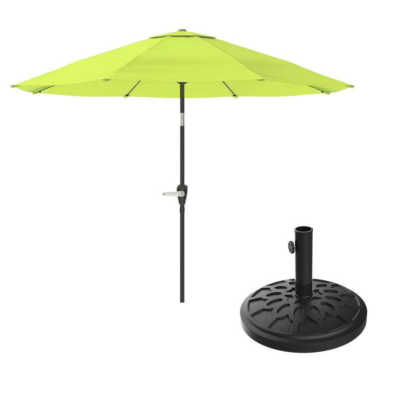 Pure Garden 10-Foot Outdoor Tilting Patio Umbrella with Base