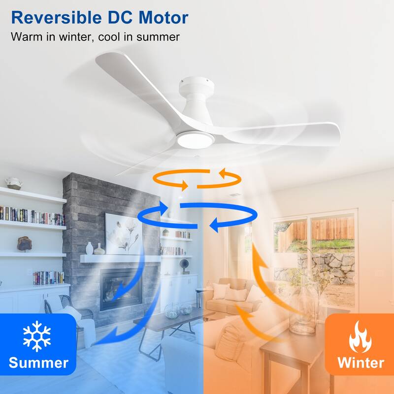Ceiling Fans with Lights and APP: Flush Mount Low Profile Ceiling Fan for Bedroom - Dimmable Indoor Outdoor Fan