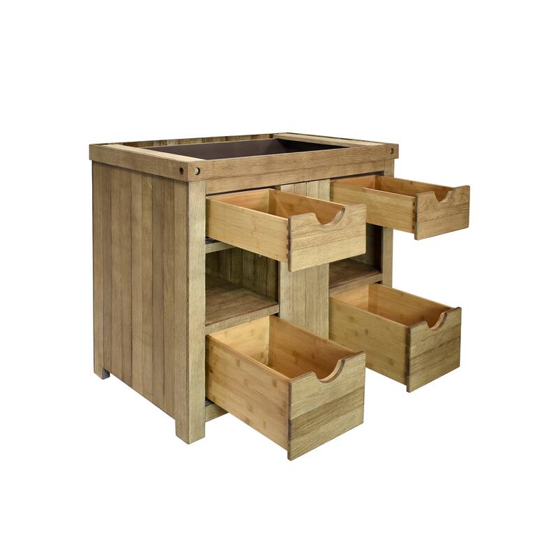 Vintner's Freestanding Reclaimed Oak Bathroom Vanity (Base Only)