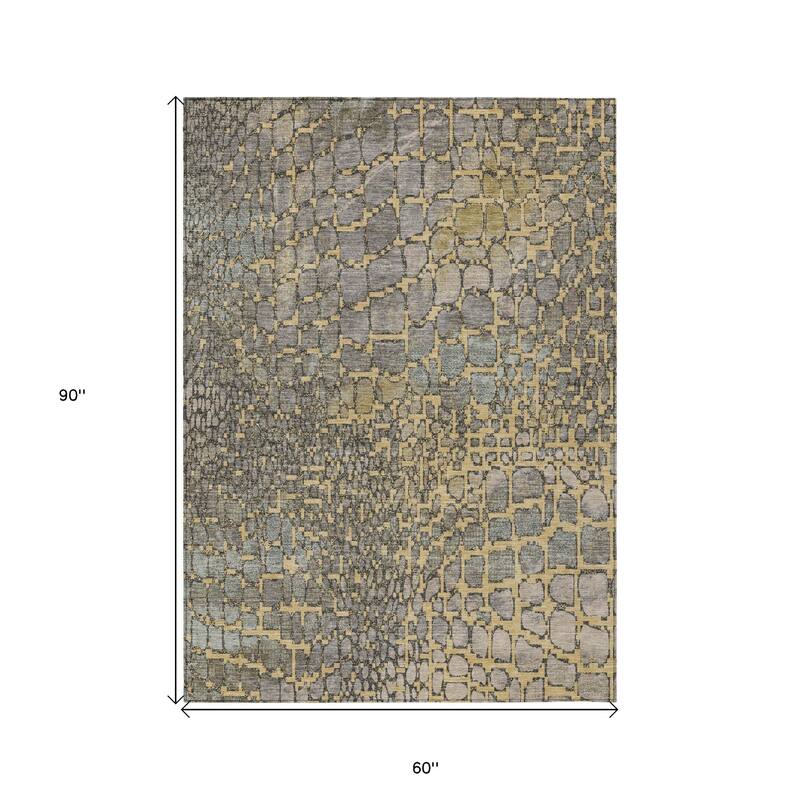 HomeRoots Abstract Transitional Rectangle Outdoor Rug