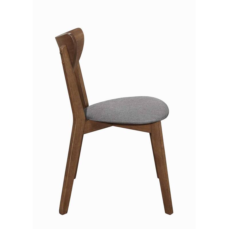 Brown/Gray Fabric Upholstered Wood Frame Dining Chair, Set of 2, Sturdy Dining Chair for Dining Rooms - 20.5