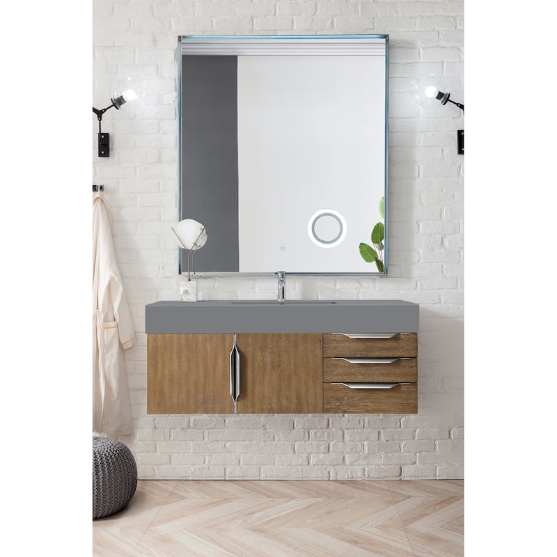 James Martin Vanities Mercer Island 48" Single Vanity, Latte Oak with Brushed Nickel Hardware
