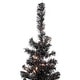 preview thumbnail 3 of 3, 4' Pre-Lit Black Artificial Tinsel Christmas Tree Clear Lights