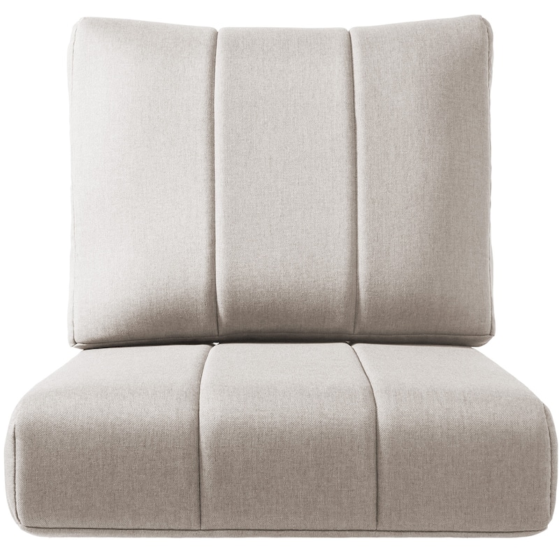 Ivora 24" W x 24" D x 6" T Water & Fade Resistant Outdoor Lounge Chair Replacement Cushion Set - 1 Set - Beige
