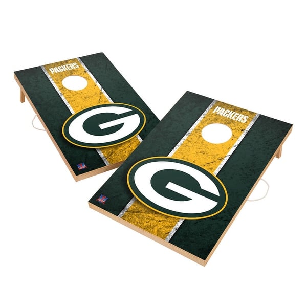 slide 2 of 5, Vintage Green Bay Packers NFL Regulation 2x4 Cornhole Set Include Carry Case