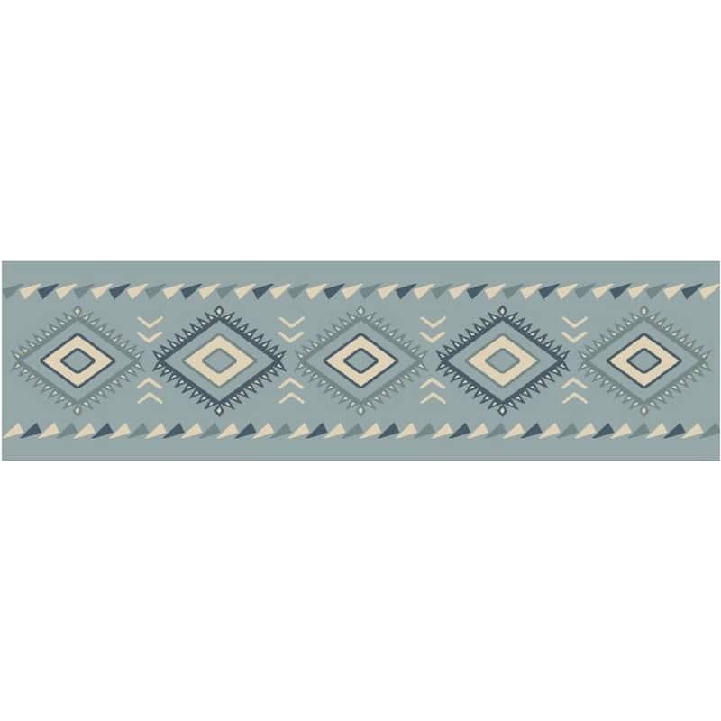 Cozy Cabin Diamonds Tread Non Skid Lodge Stair Treads 9"x30" - 9"x30" (Set of 13) - Earth Tones