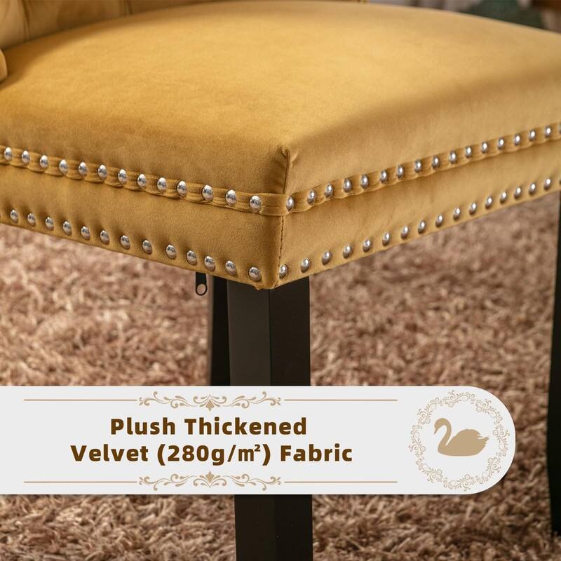 Tufted Naliheads Solid Wood Upholstered Dining Chairs Set of 6