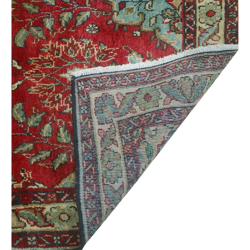 Fine Vintage Distressed Shahjaha Red/Beige Runner - 3'3" x 8'10"