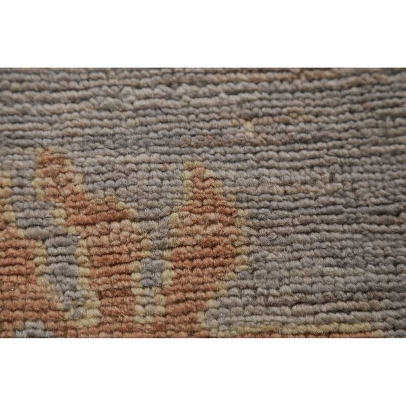 Hand Knotted Oriental 100% Wool Carpet Transitional All-Over Greys & Charcoal Oushak Area Rug - 11' 10'' X 9' 4''