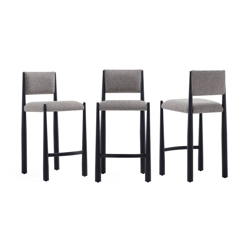 Manhattan Comfort Lennor Metal Boucle Counter Stool