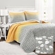 preview thumbnail 15 of 17, Lush Decor Glitter Ombre Metallic Print Quilt Set YELLOW/GRAY - Full - Queen
