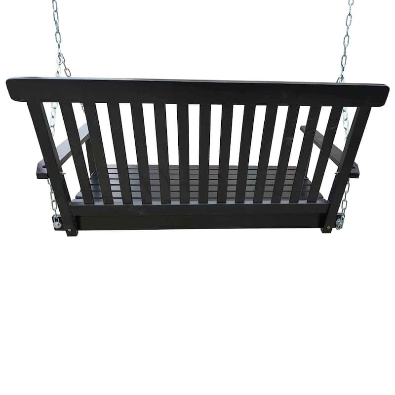 Armrest Wood Bench Swing with Hanging Chains