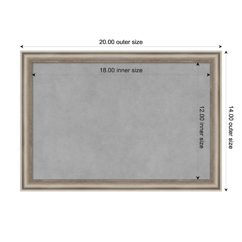 Amanti Art Salon Scoop Pewter Framed Magnetic Board - Board Size 18x12