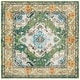 preview thumbnail 92 of 161, SAFAVIEH Monaco Lillie Boho Medallion Distressed Area Rug 10' Square - Forest Green/Light Blue