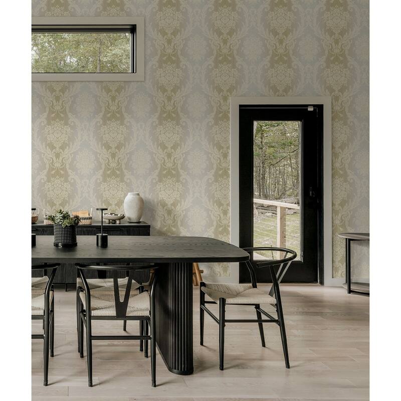 Seabrook Designs Abilene Floral Damask Unpasted Wallpaper