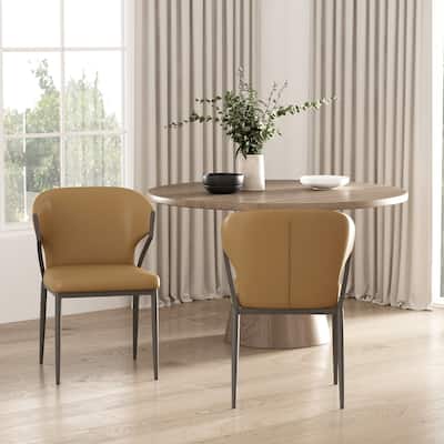 Manhattan Comfort Kirsten Camel Leatherette Dining Chair
