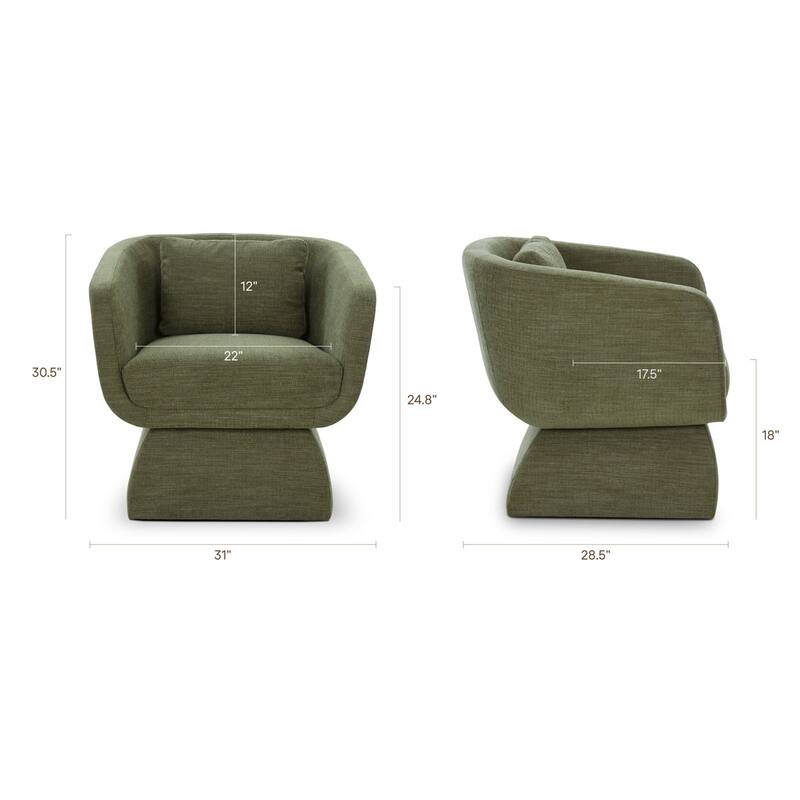 Zeno Chenille Velvet Fabric Lounge Chair
