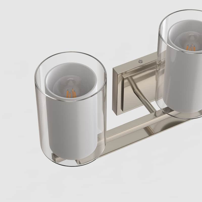 YANSUN 3-Light Wall Sconce Bath Fixture with Clear Glass Shades and Brushed Nickel Finish