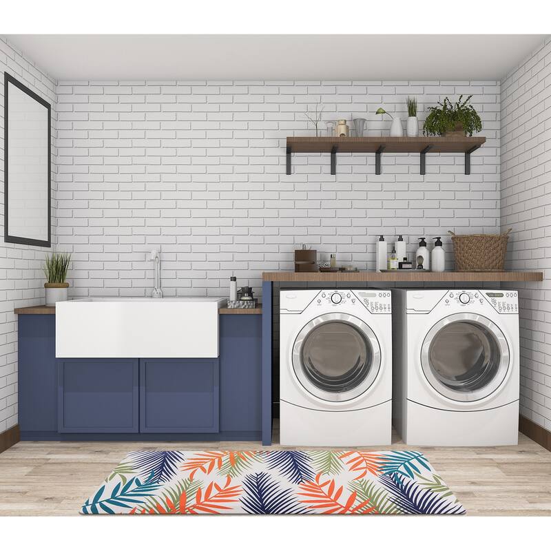 Floral Leaves Anti Fatigue Standing Kitchen Mat