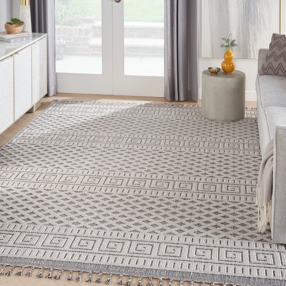 Nourison Elwood Contemporary Greek Key Lattice Geometric Area Rug