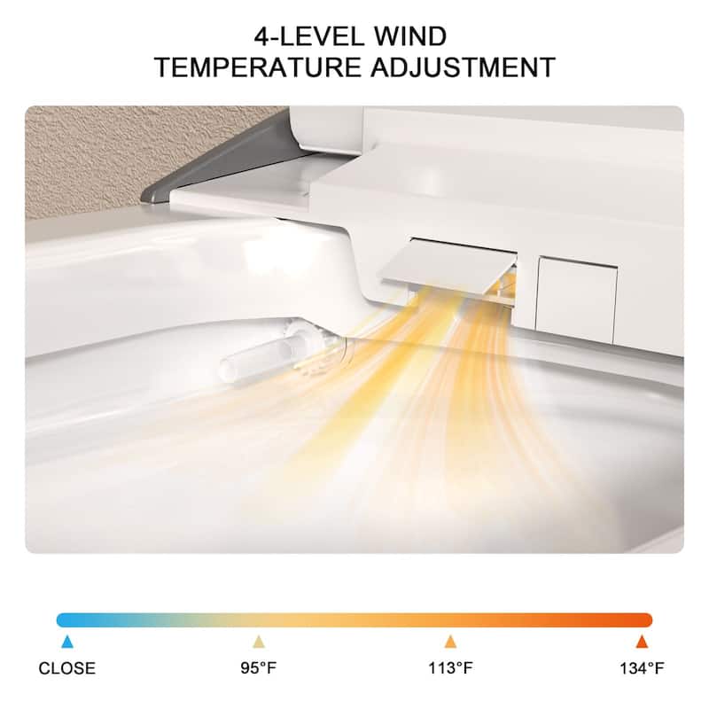 1-Piece 1.28 GPF Auto Single Flush Elongated Bidet Toilet Smart Toilet in White