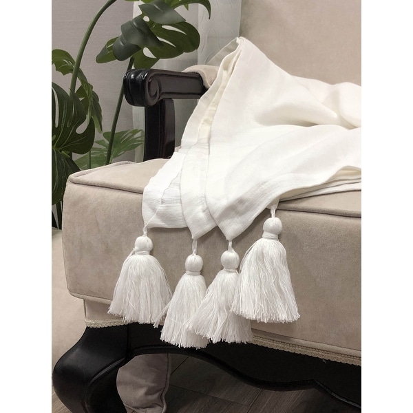 Beige shop linen throw