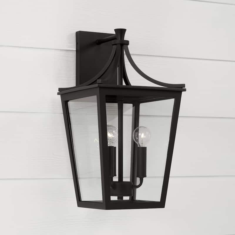 Adair Black Outdoor Wall Lantern w/ Clear Glass