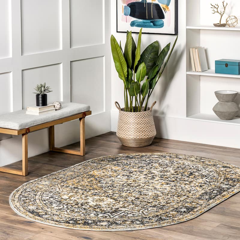 Nuloom Lilah Vintage Medallion Area Rug