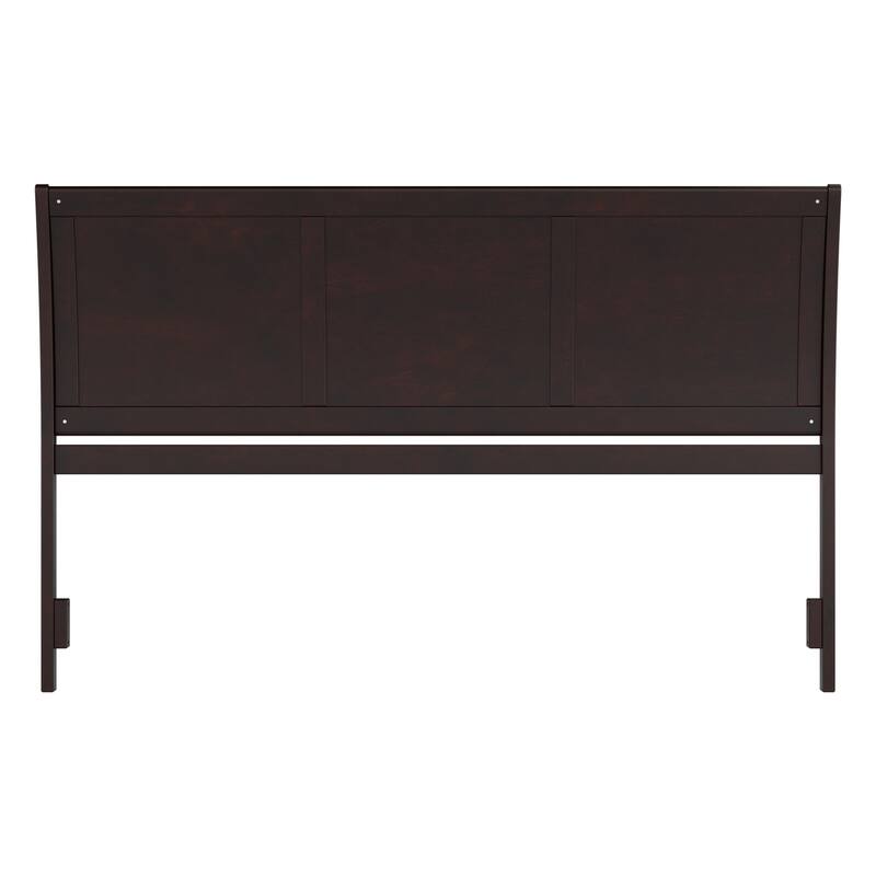 King Sleigh Solid Wood Panel Headboard in Espresso with Curved Design for Classic and Elegant Bedroom Style