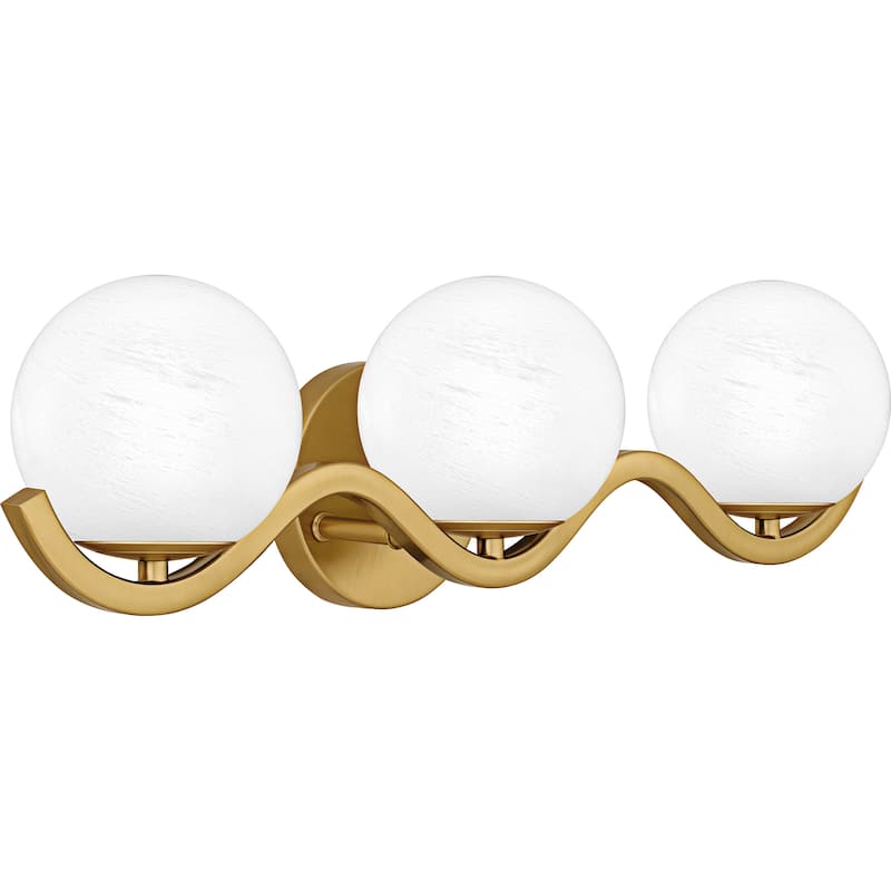Spherical 3-Light Aged Brass Bath Light