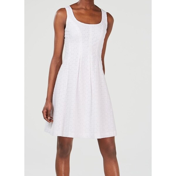 fit and flare eyelet dress