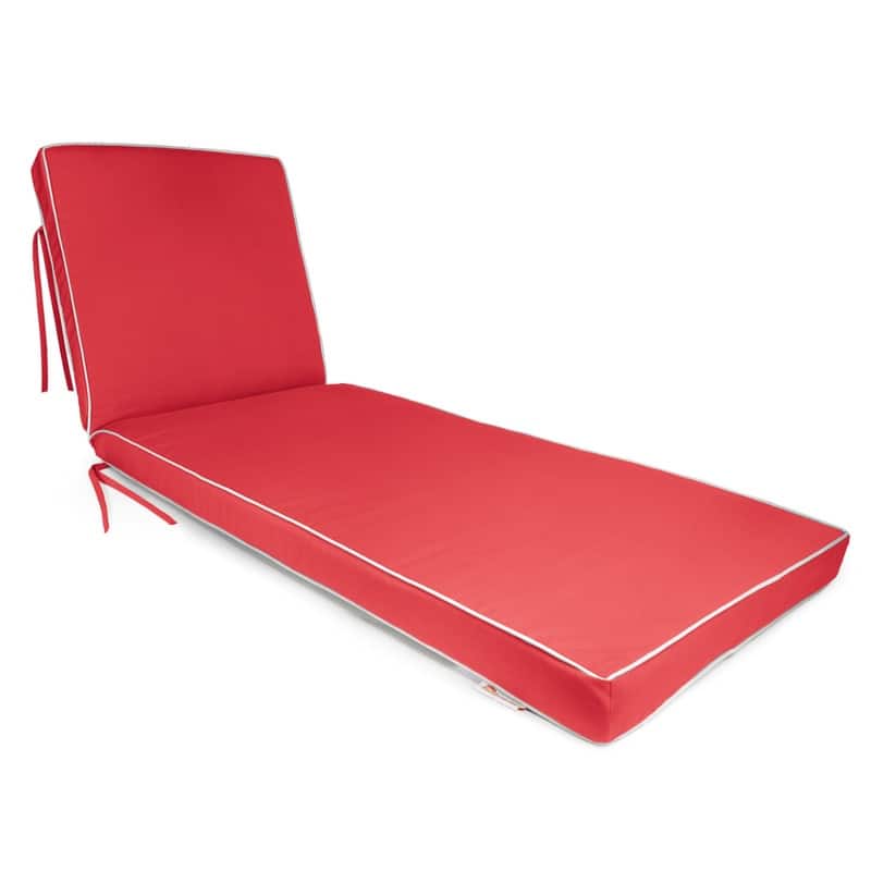 Sunbrella Contrast Corded Chaise Cushion by Austin Horn Classics - Cherry Red