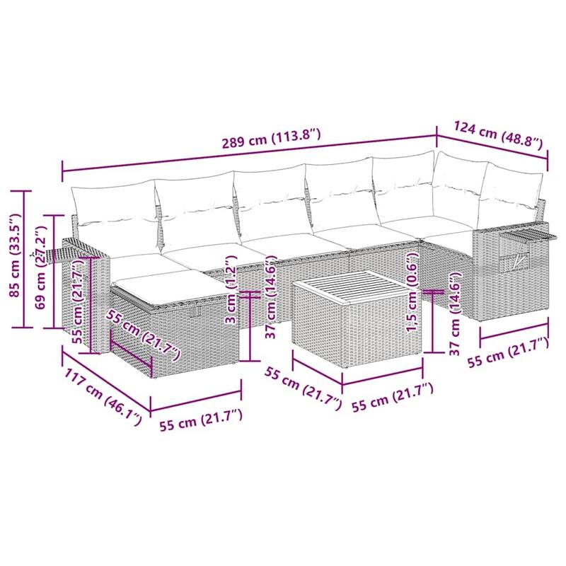 8 Piece Modular Garden Sofa Set