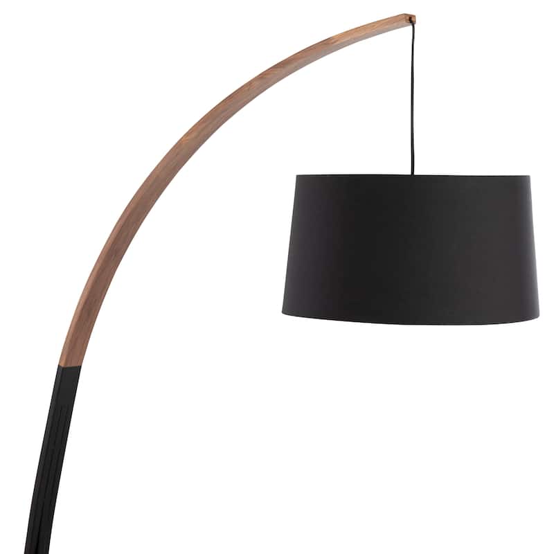 Carson Carrington Farrah Walnut Wood & Marble Floor Lamp