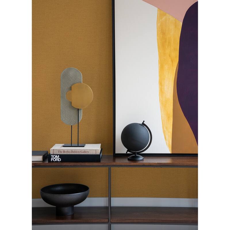 Advantage Estefan Yellow Distressed Texture Wallpaper - 20.9in x 396in x 0.025in - 20.9in x 396in x 0.025in