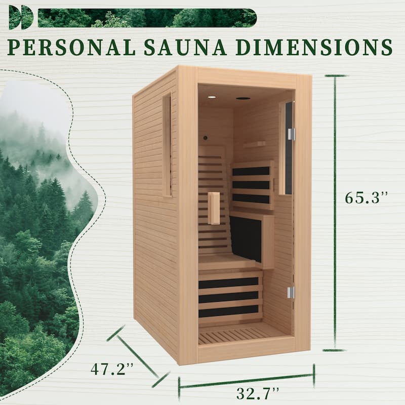 EROMMY up to 3 Person Infrared Sauna with 10-Minute Warm-Up Heater Tube and Carbon Plate