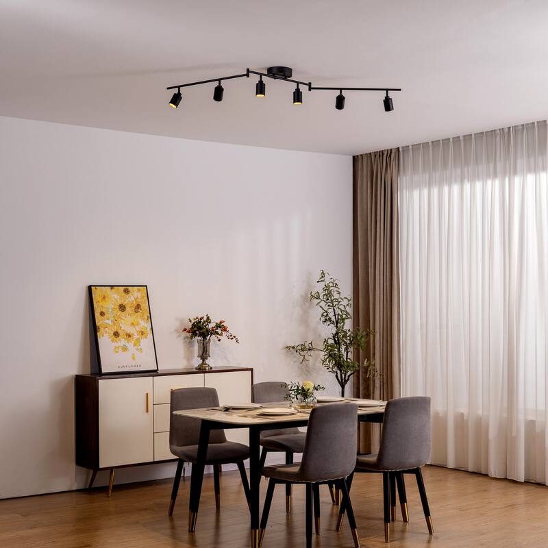 VidaLite Shura 6-Head LED Swivel Track Light, Directional Spot Lights, Dimmable - 10.45" x 62.2"