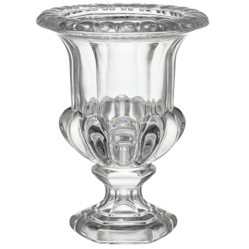 Large Omari Crystal Glass Urn Vase - 10.25" - Clear