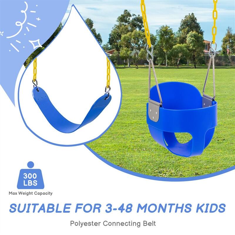Metal/Plastic Bucket Swing with Chains - 11"D x 11"W x 78"H