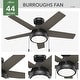 preview thumbnail 4 of 17, Hunter 44" Burroughs Ceiling Fan with LED Light, Pull Chain