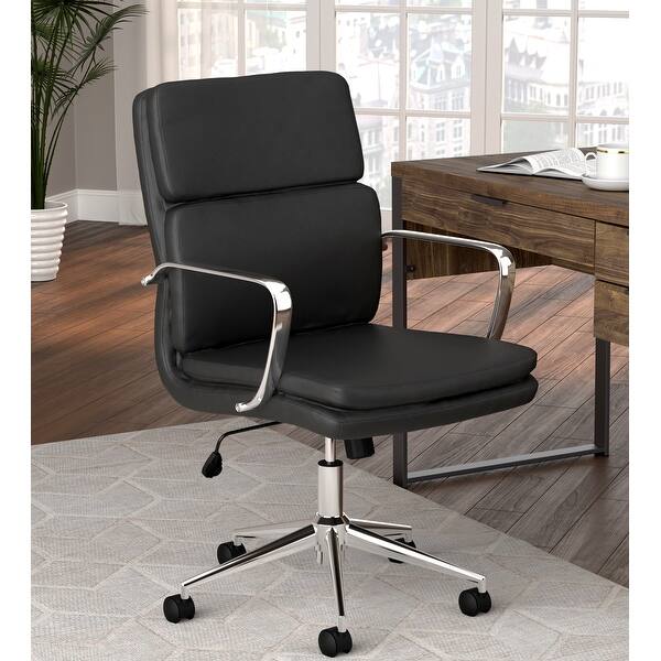 Contemporary Modern Design Black Office Chair with Chrome Base Bed