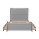 preview thumbnail 29 of 31, Full Size Bed Frame with Shelves&Headboard, Wood Platform 4 Storage Drawers, Support Legs for Girls Boys, No Box Spring Needed