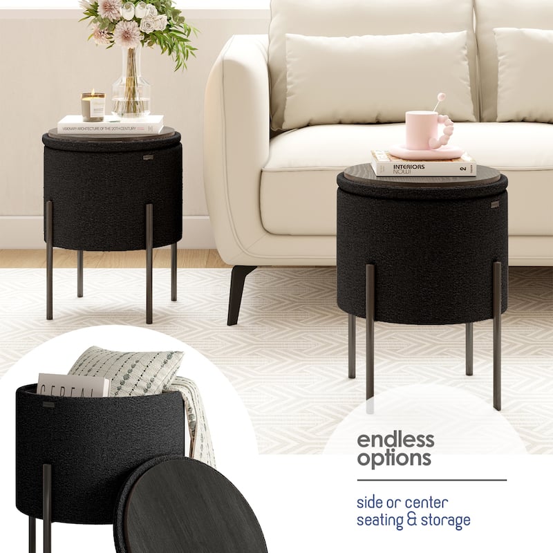 Empyrean Round Ottoman with Storage