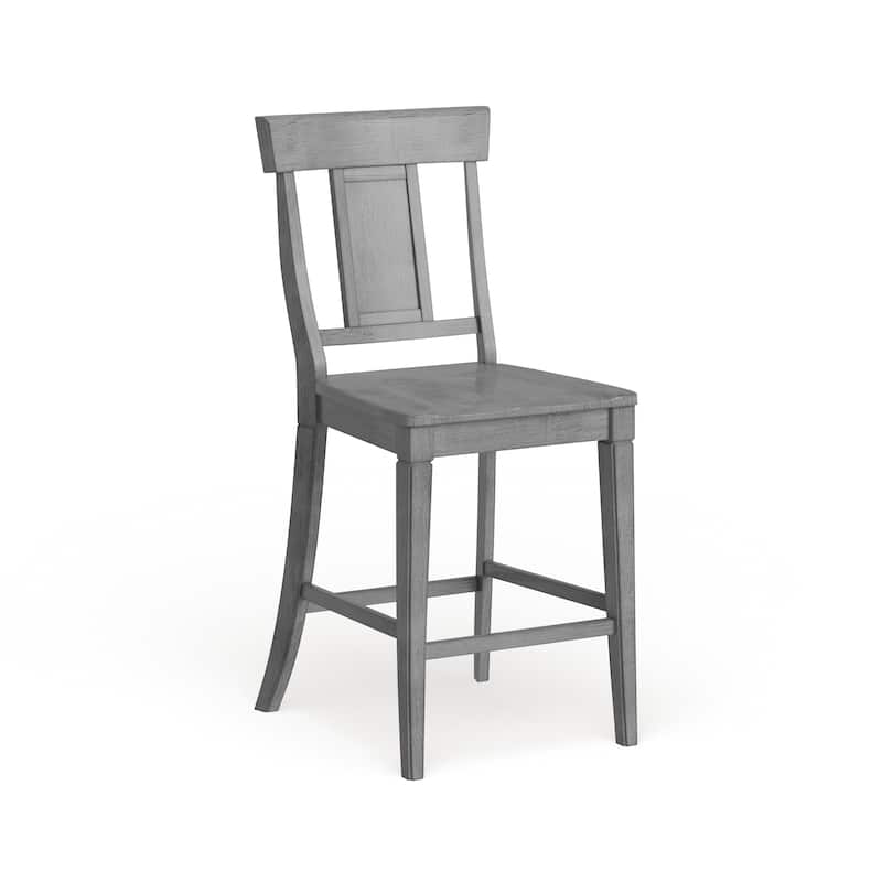 Eleanor Panel Back Wood Counter Chair (Set of 2) by iNSPIRE Q Classic - Antique Grey