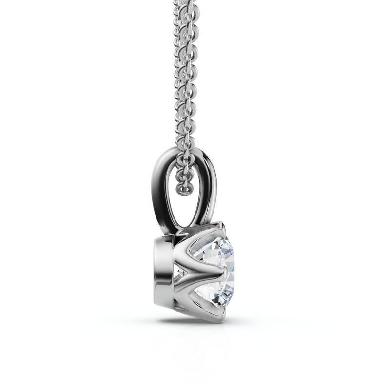 Bliss Diamond 1/4Ct Round Solitaire Brilliant Cut Lab Grown Diamond Pendant 18" Necklace EF/VS